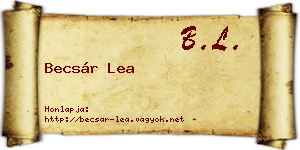 Becsár Lea névjegykártya