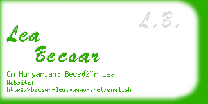 lea becsar business card